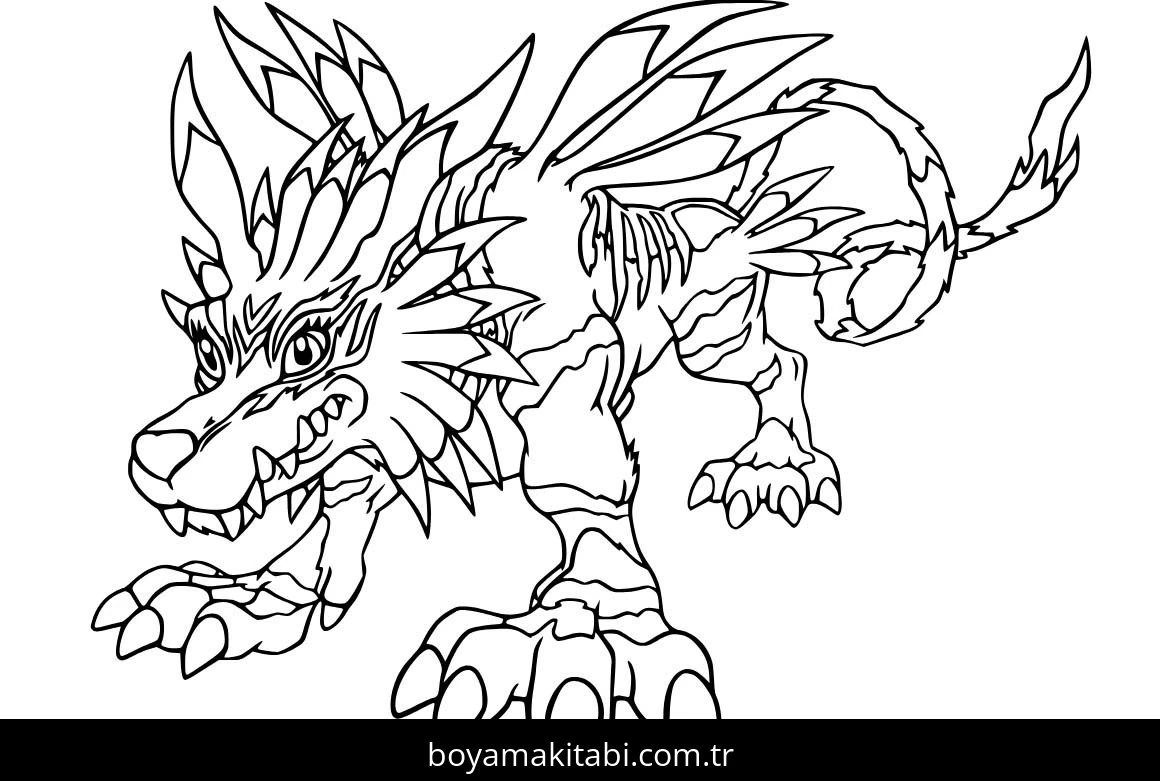 Digimon boyama sayfası – yaratıcılığı geliştirir, keyifli zaman