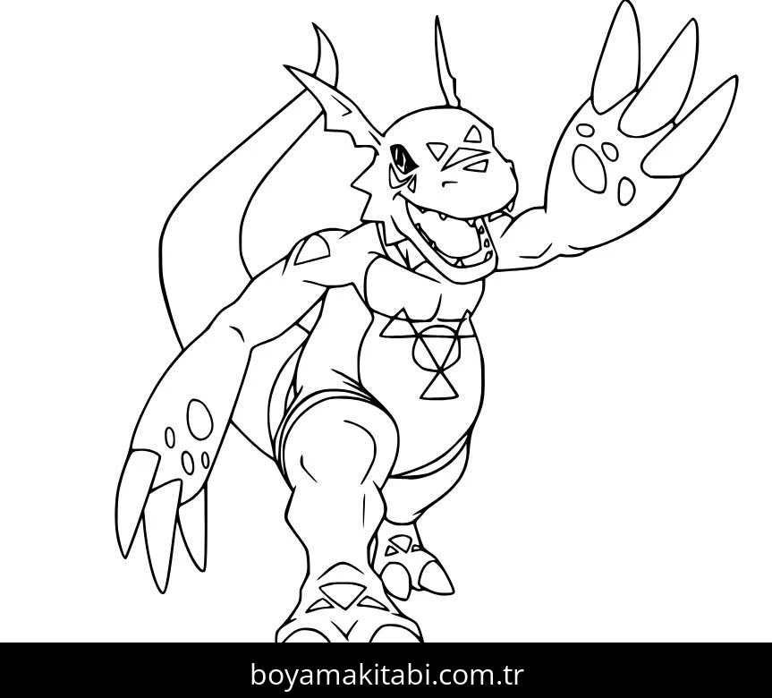 Digimon boyama sayfası – okul öncesi, evde etkinlik