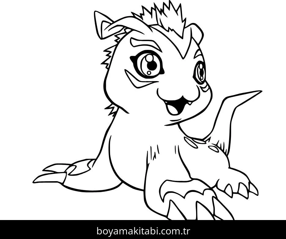 Digimon boyama sayfası – sanatsal çalışma, çocuklar için
