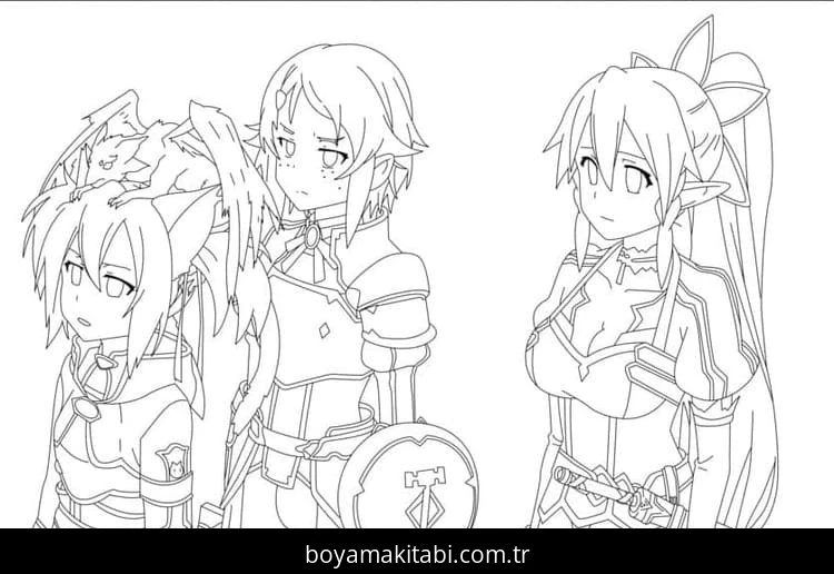 Sword Art Online boyama sayfası #4 – evde etkinlik, anaokulu etkinliği