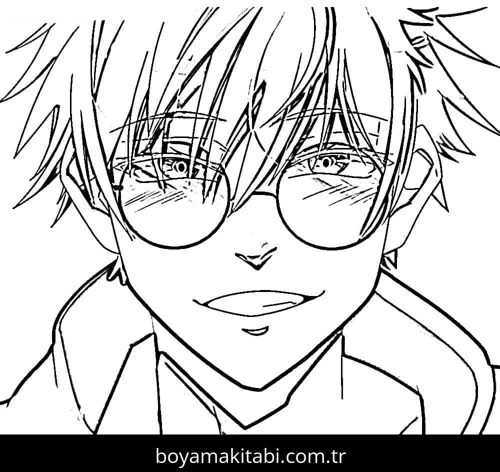 Jujutsu Kaisen boyama sayfası – sevimli karakter, sanatsal çalışma