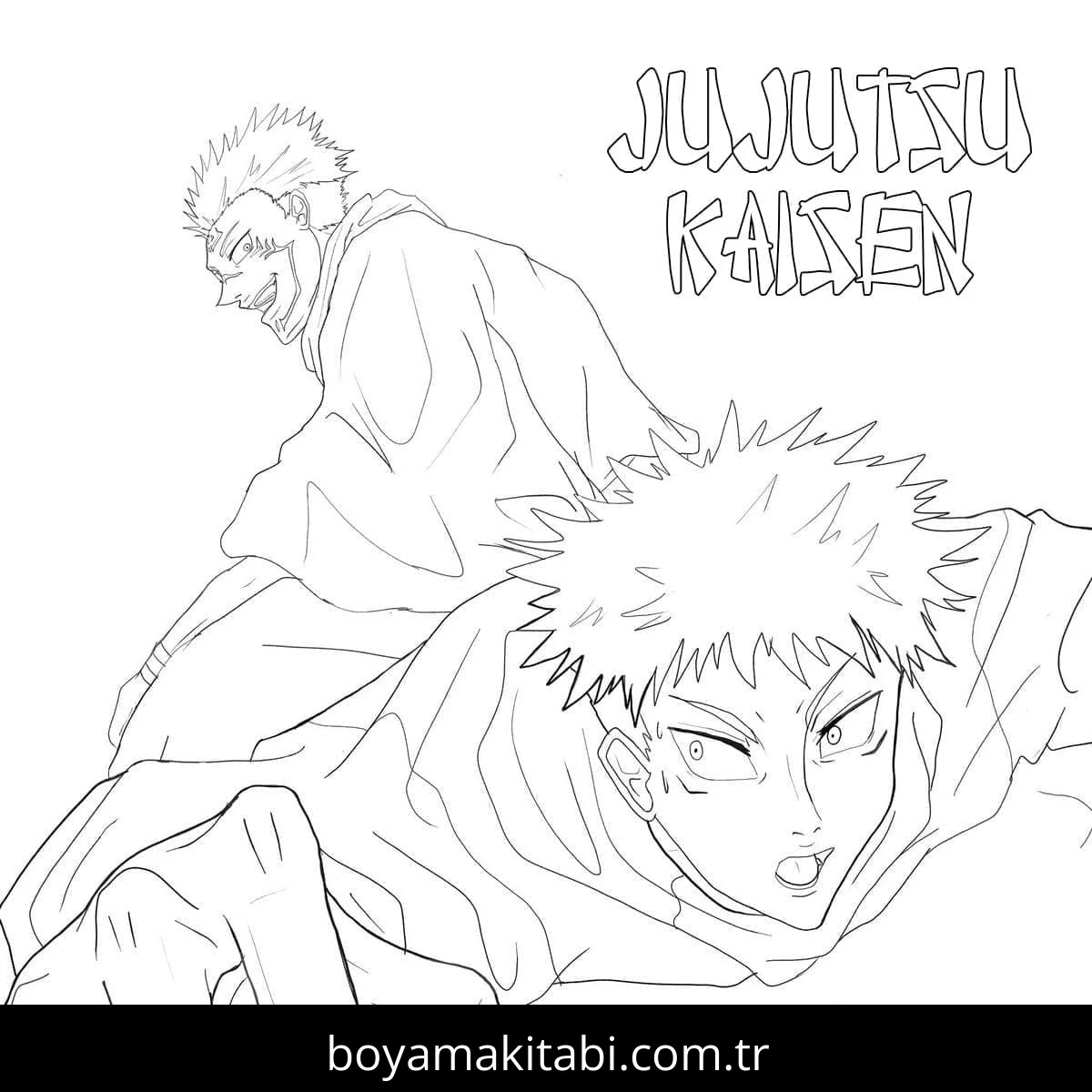 Jujutsu Kaisen boyama sayfası – yaratıcılığı geliştirir, keyifli zaman
