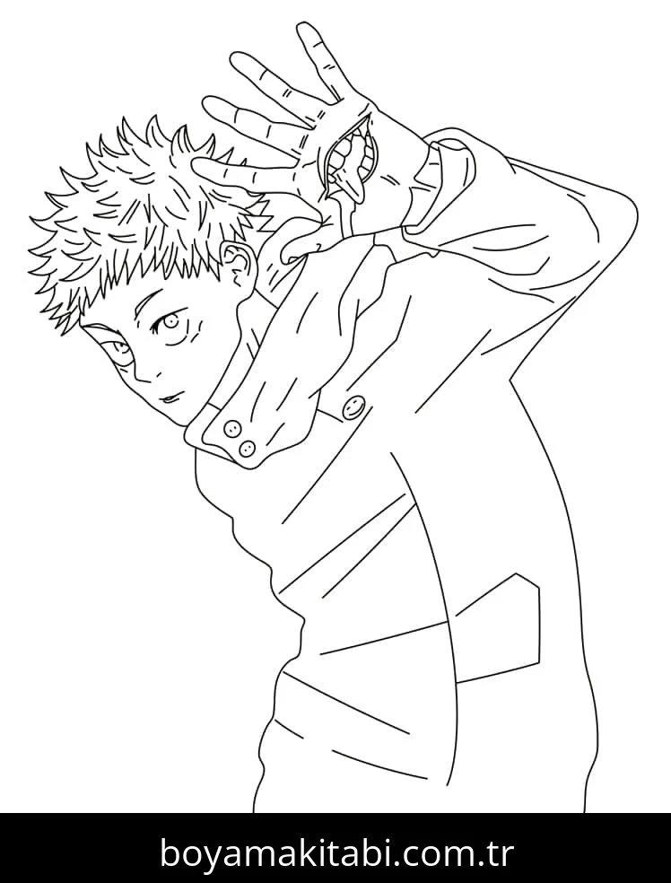 Jujutsu Kaisen boyama sayfası – yaratıcılığı geliştirir, keyifli zaman