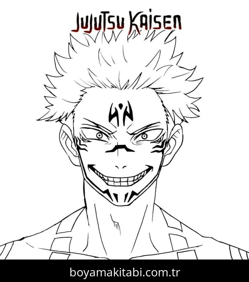 Jujutsu Kaisen boyama sayfası – evde etkinlik, ücretsiz yazdır