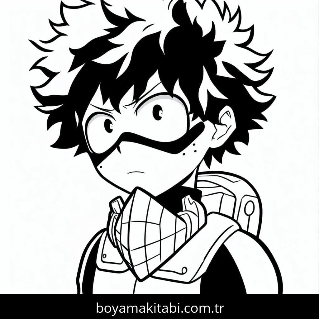 Izuku Midoriya boyama sayfası #36 – anaokulu etkinliği, motor becerileri destekler