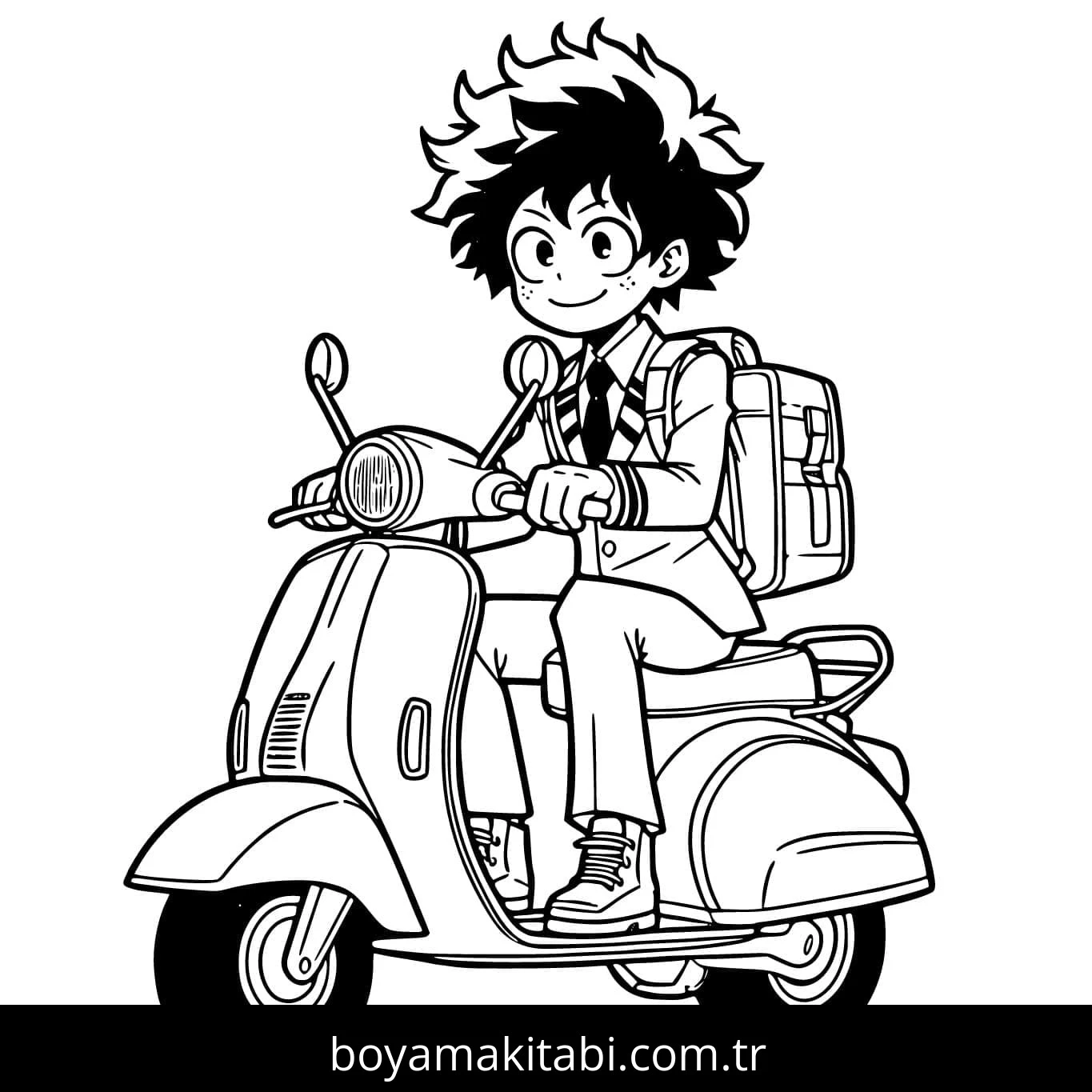 Izuku Midoriya boyama sayfası #41 – sınıf etkinliği, kolay indirilebilir