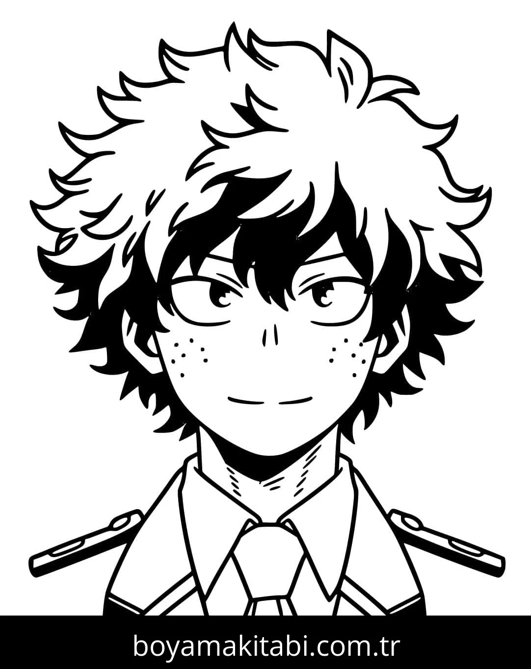 Izuku Midoriya boyama sayfası #44 – hayal gücünü besler, tamamen ücretsiz