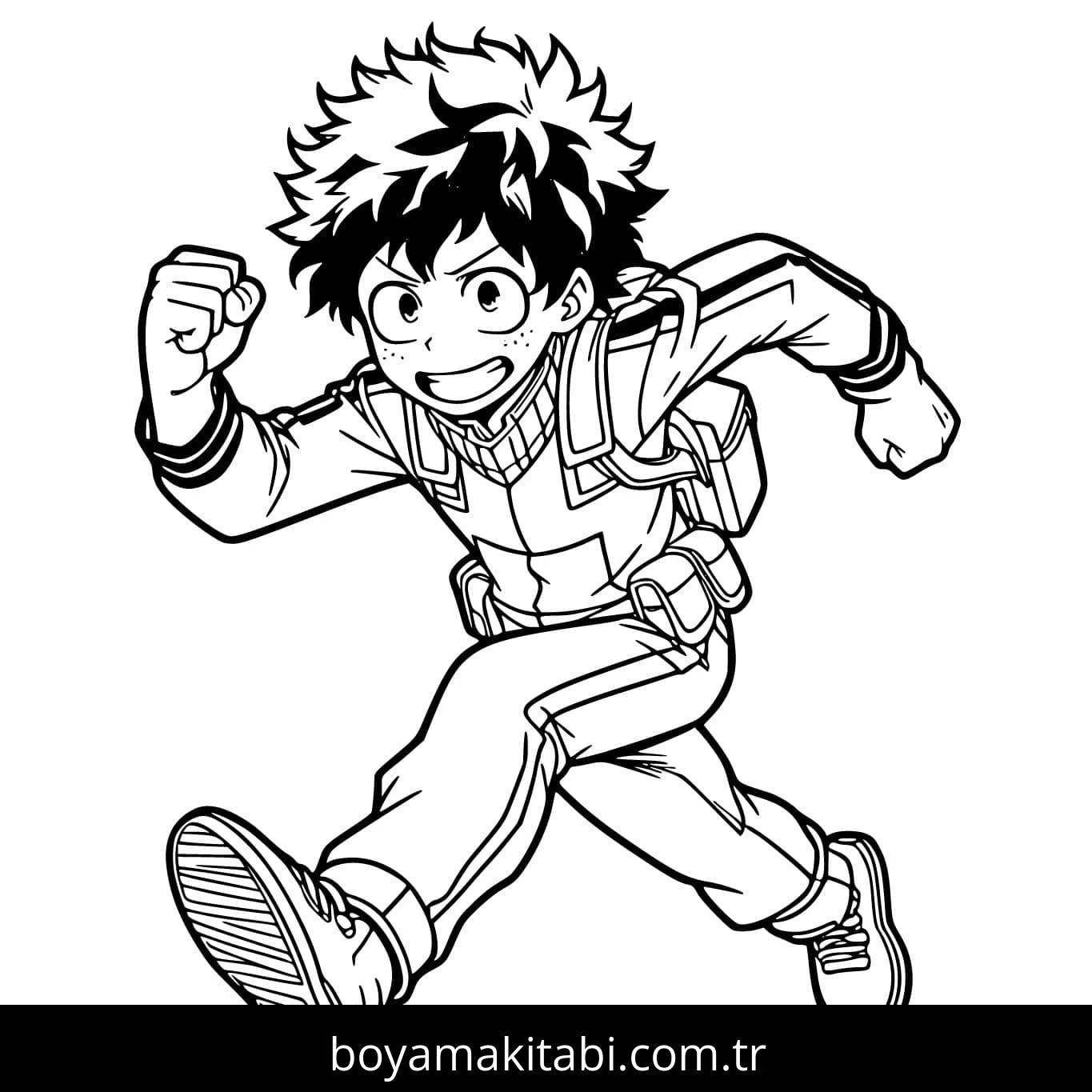 Izuku Midoriya boyama sayfası #45 – renk bilgisini öğretir, günlük etkinlik önerisi