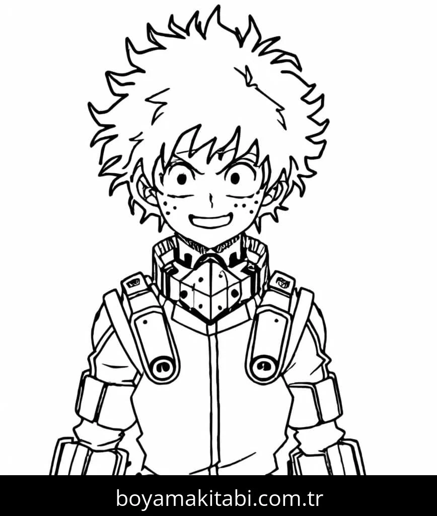 Izuku Midoriya boyama sayfası #49 – A4 baskıya uygun, ücretsiz yazdır