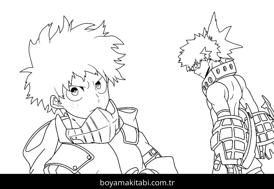 Izuku Midoriya boyama sayfası #56 – ücretsiz yazdır, boyama etkinliği