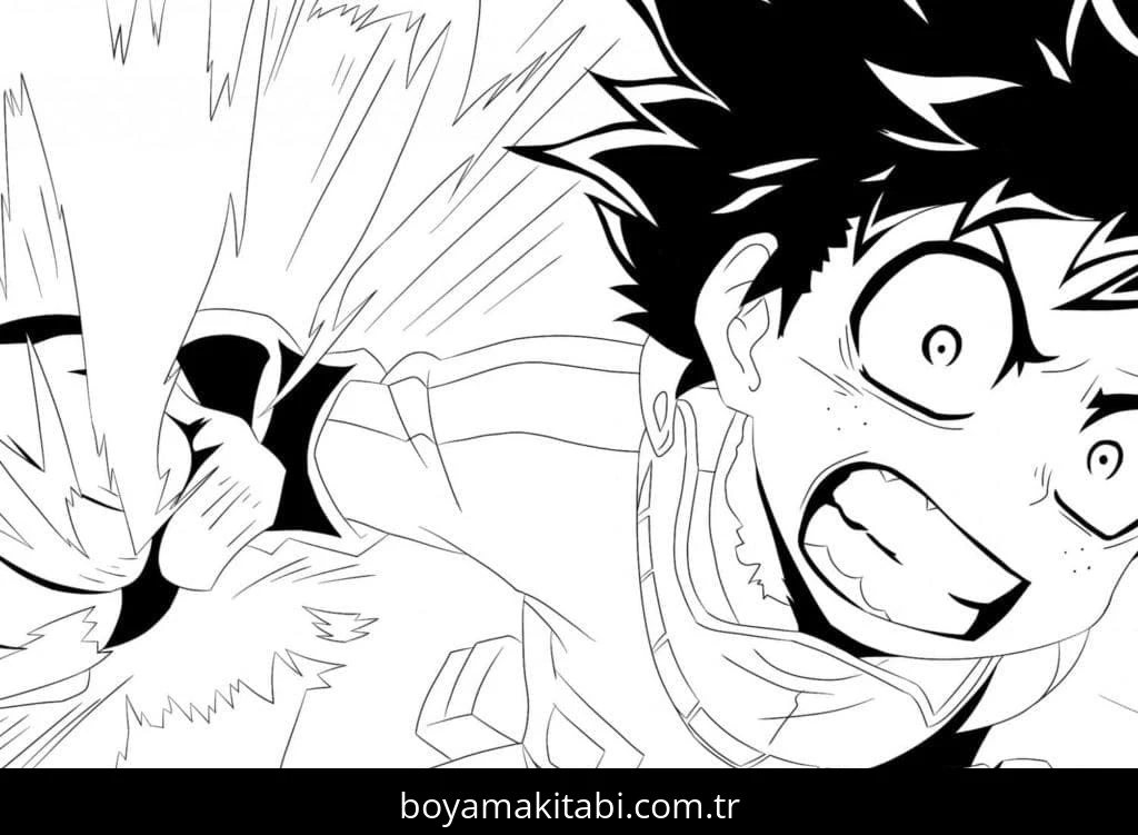 Izuku Midoriya boyama sayfası #63 – boyama etkinliği, çocuk aktivitesi