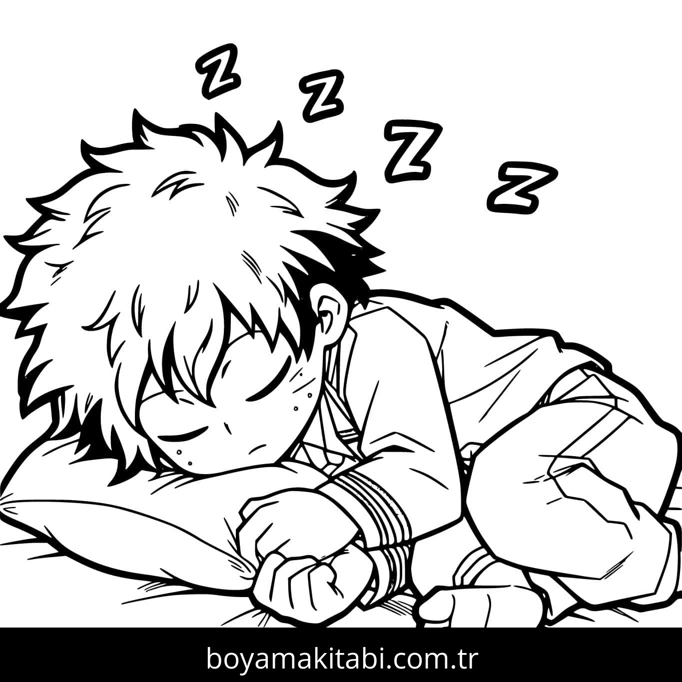 Izuku Midoriya boyama sayfası – keyifli zaman, renkli çizimler
