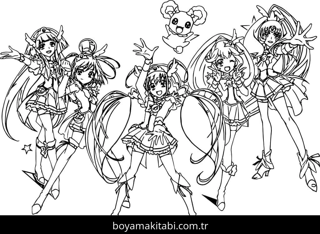 Glitter Force boyama sayfası – yaratıcılık, eğlenceli etkinlik