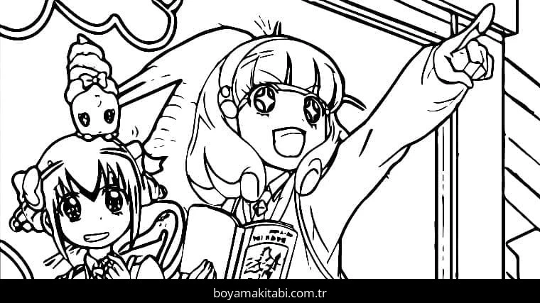 Glitter Force boyama sayfası – basit çizim, kolay boyama