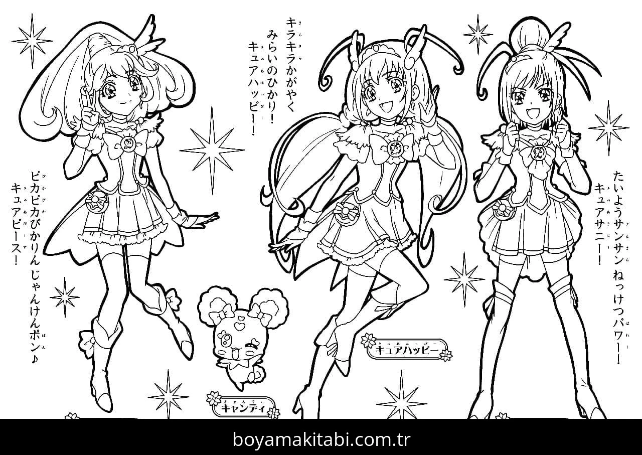 Glitter Force boyama sayfası – boyama çalışması, yaratıcılığı geliştirir