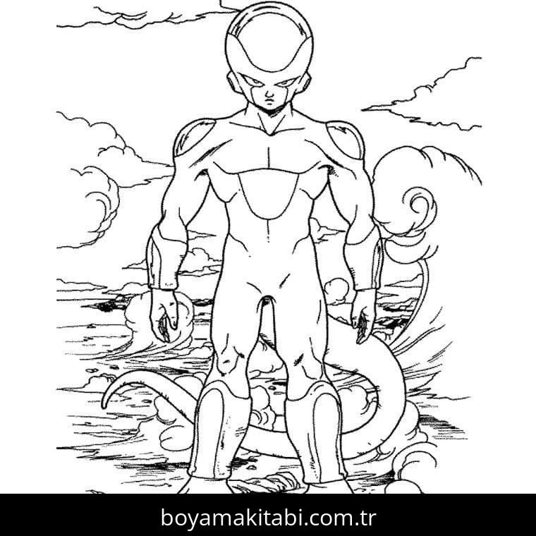 Dragon Ball Z boyama sayfası – çocuklar için, çizgi film temalı