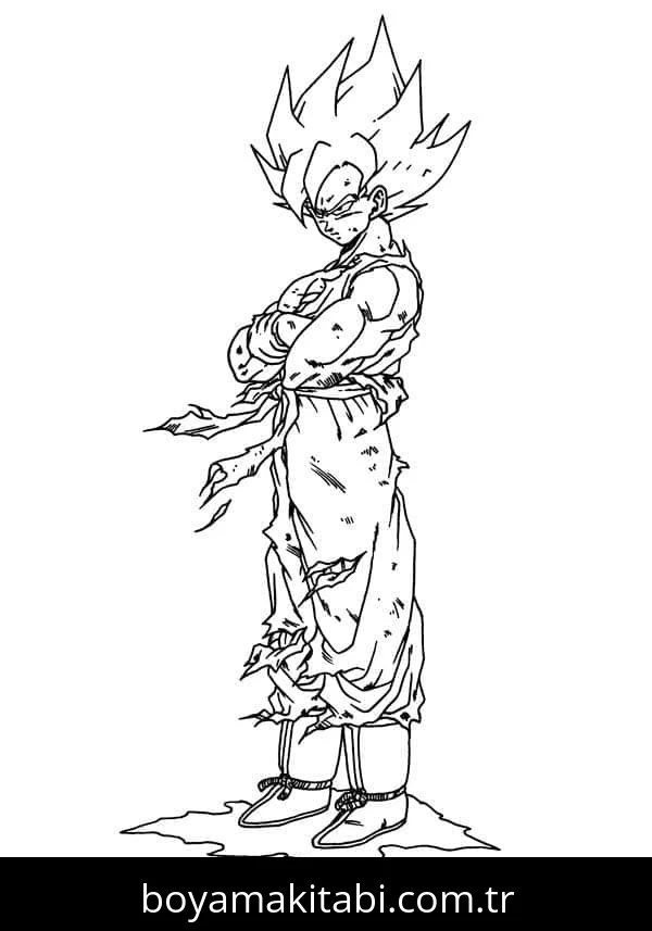 Dragon Ball Z boyama sayfası – sanatsal çalışma, çocuklar için
