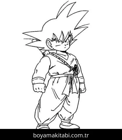 Dragon Ball Z boyama sayfası – PDF indir, sevimli karakter