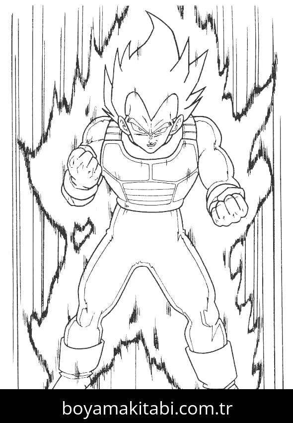 Dragon Ball Z boyama sayfası – çocuklar için, çizgi film temalı