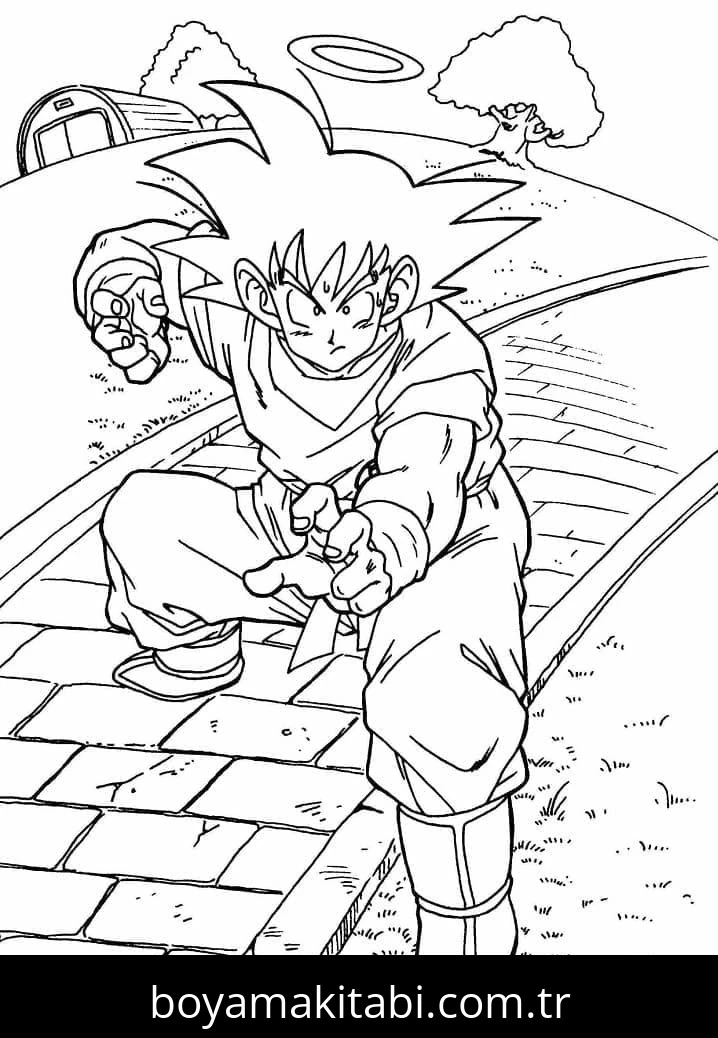 Dragon Ball Z boyama sayfası – boyama etkinliği, çocuk aktivitesi