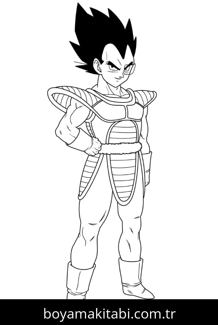 Dragon Ball Z boyama sayfası – çizgi film temalı, basit çizim