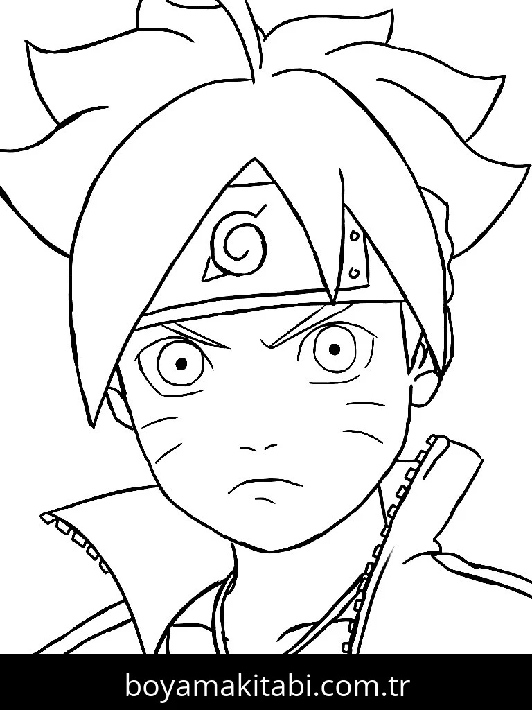 Boruto boyama sayfası – kolay boyama, eğitici aktivite