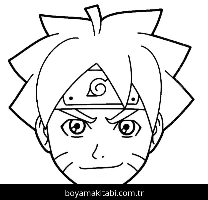 Boruto boyama sayfası – eğlenceli etkinlik, el becerilerini geliştirir