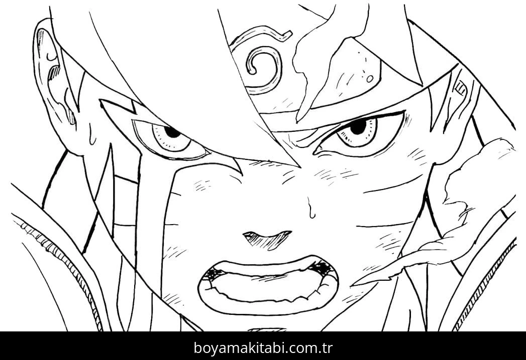 Boruto boyama sayfası – el becerilerini geliştirir, boyama çalışması