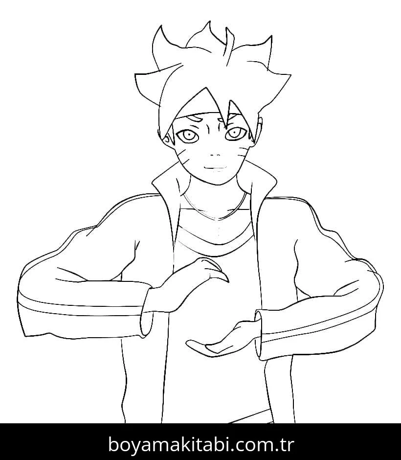 Boruto boyama sayfası – keyifli zaman, renkli çizimler