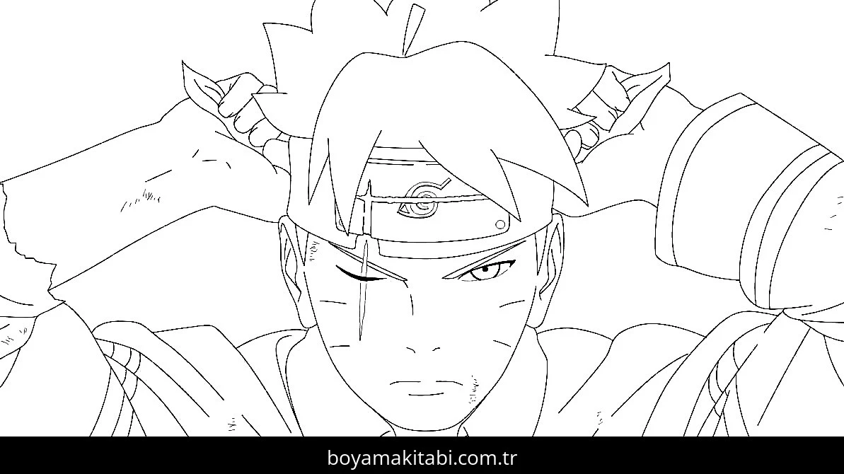 Boruto boyama sayfası – boyama çalışması, yaratıcılığı geliştirir