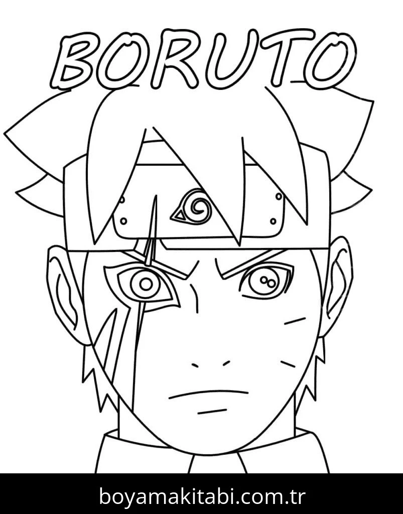 Boruto boyama sayfası – çocuklar için, çizgi film temalı