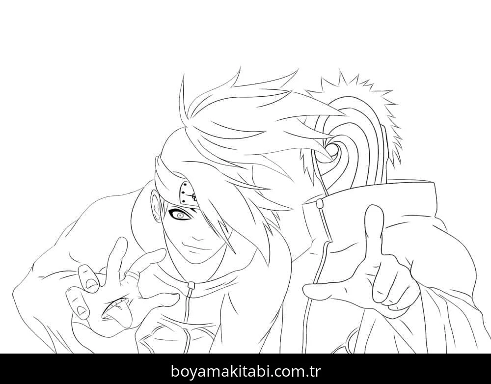 Akatsuki boyama sayfası – sevimli karakter, sanatsal çalışma
