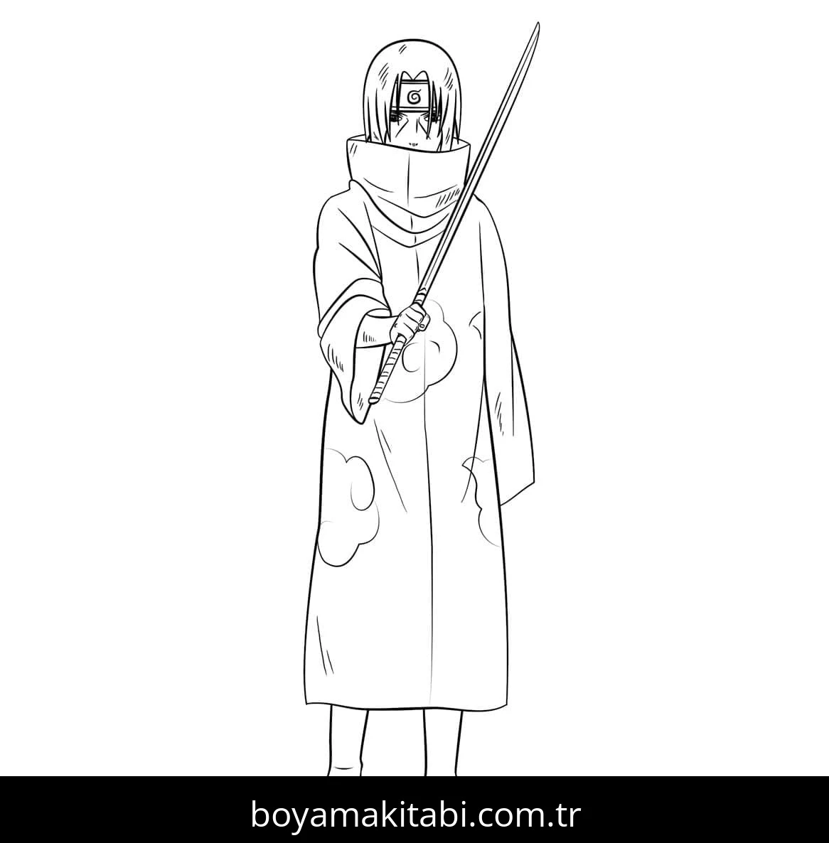 Akatsuki boyama sayfası – renkli çizimler, okul öncesi
