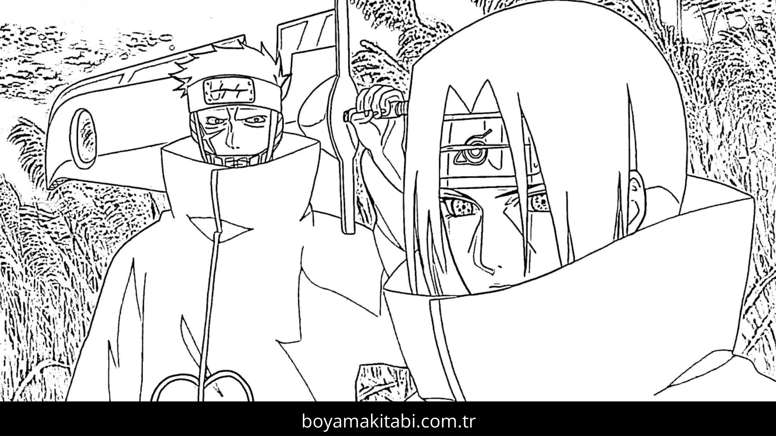 Akatsuki boyama sayfası – eğlenceli etkinlik, el becerilerini geliştirir