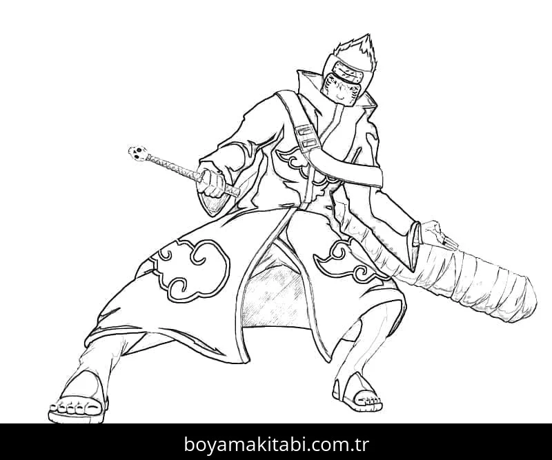 Akatsuki boyama sayfası – eğitici aktivite, yaratıcılık