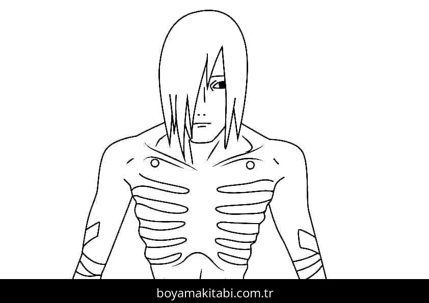 Akatsuki boyama sayfası – basit çizim, kolay boyama