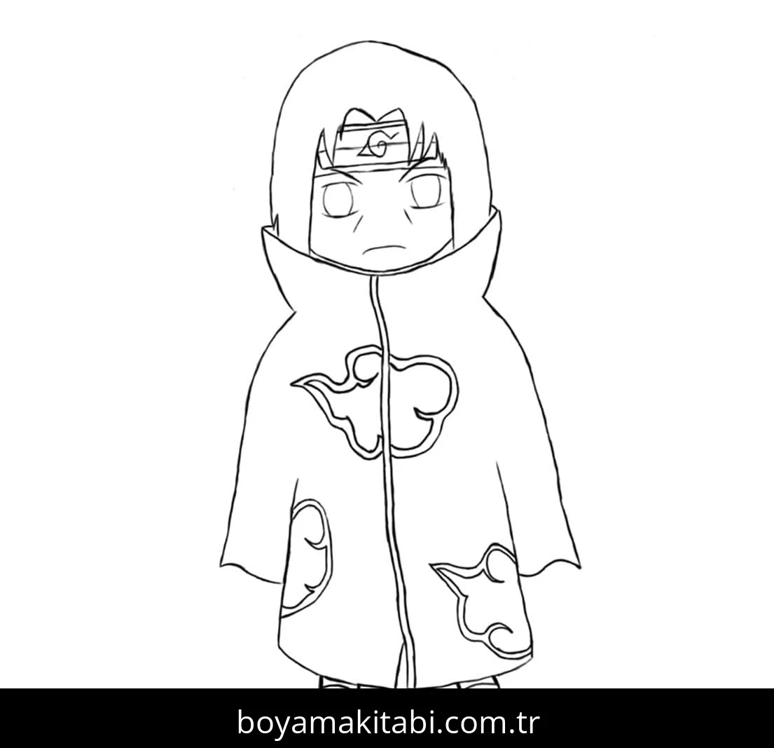 Akatsuki boyama sayfası – yaratıcılık, eğlenceli etkinlik