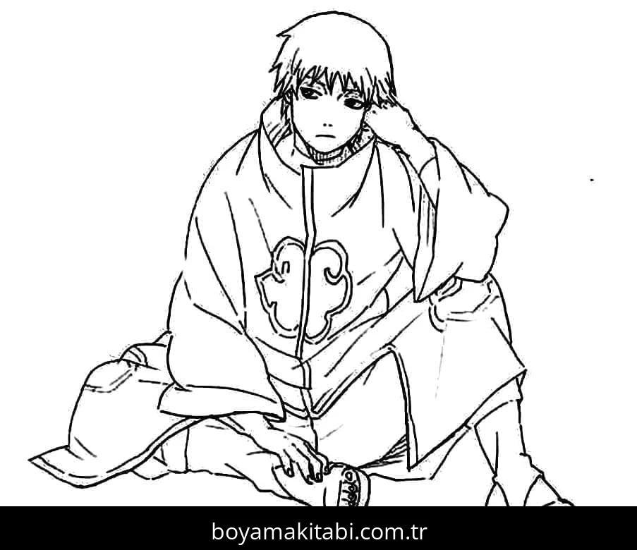 Akatsuki boyama sayfası – çocuklar için, çizgi film temalı