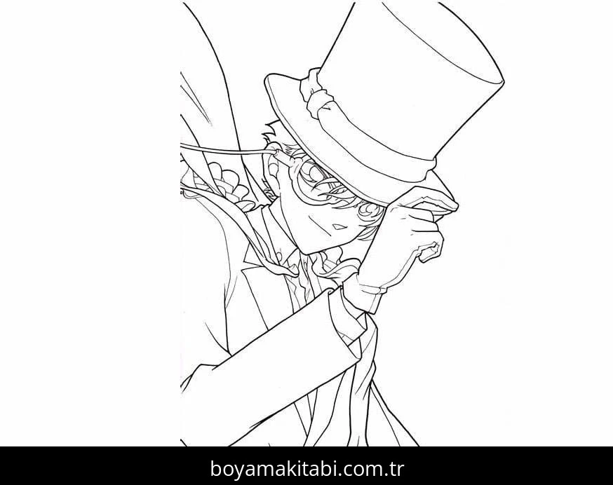 Dedektif Conan boyama sayfası – keyifli zaman, renkli çizimler