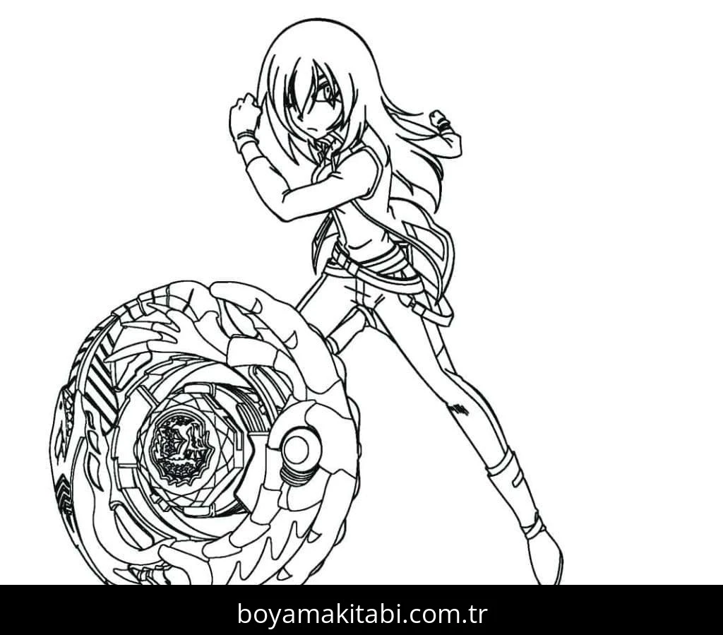 Beyblade boyama sayfası #33 – sevimli karakter, sanatsal çalışma
