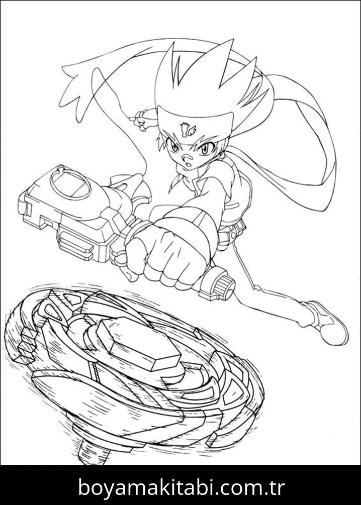 Beyblade boyama sayfası – boyama çalışması, yaratıcılığı geliştirir
