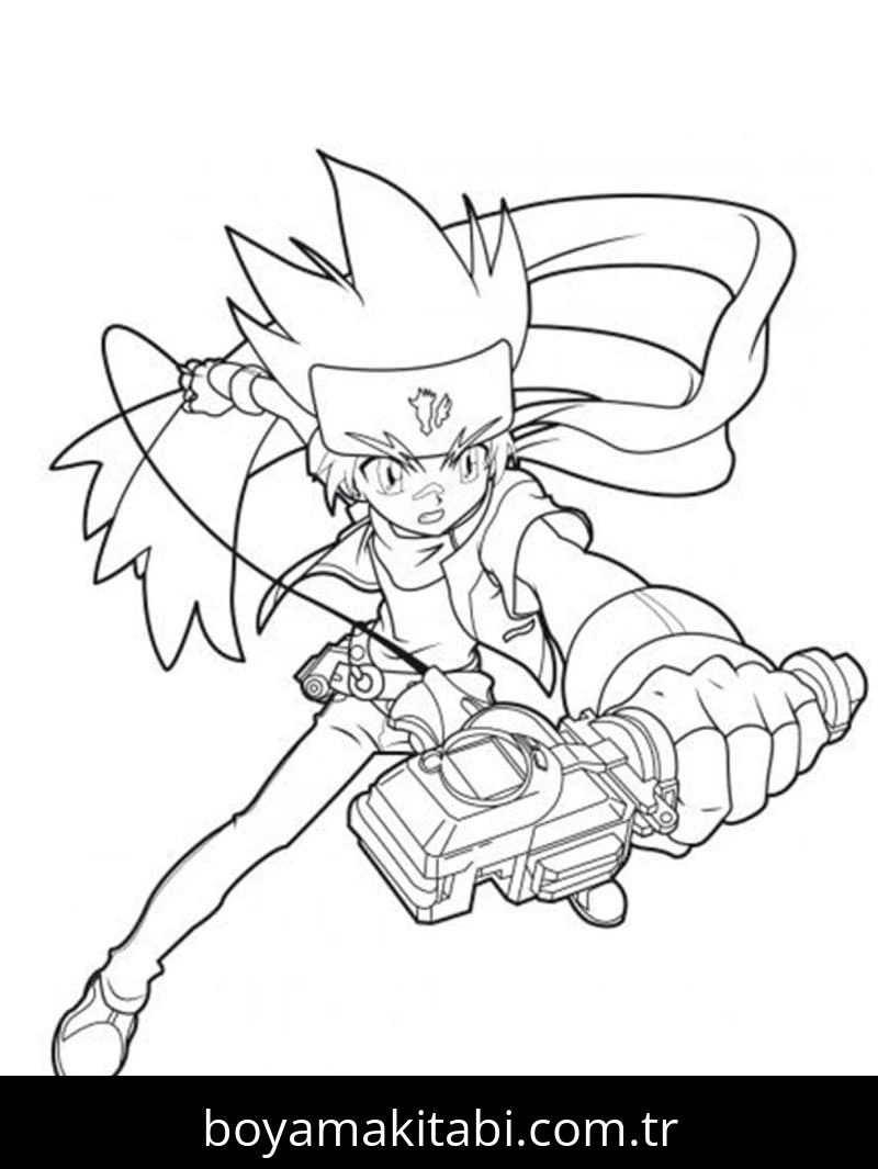 Beyblade boyama sayfası – çocuklar için, çizgi film temalı