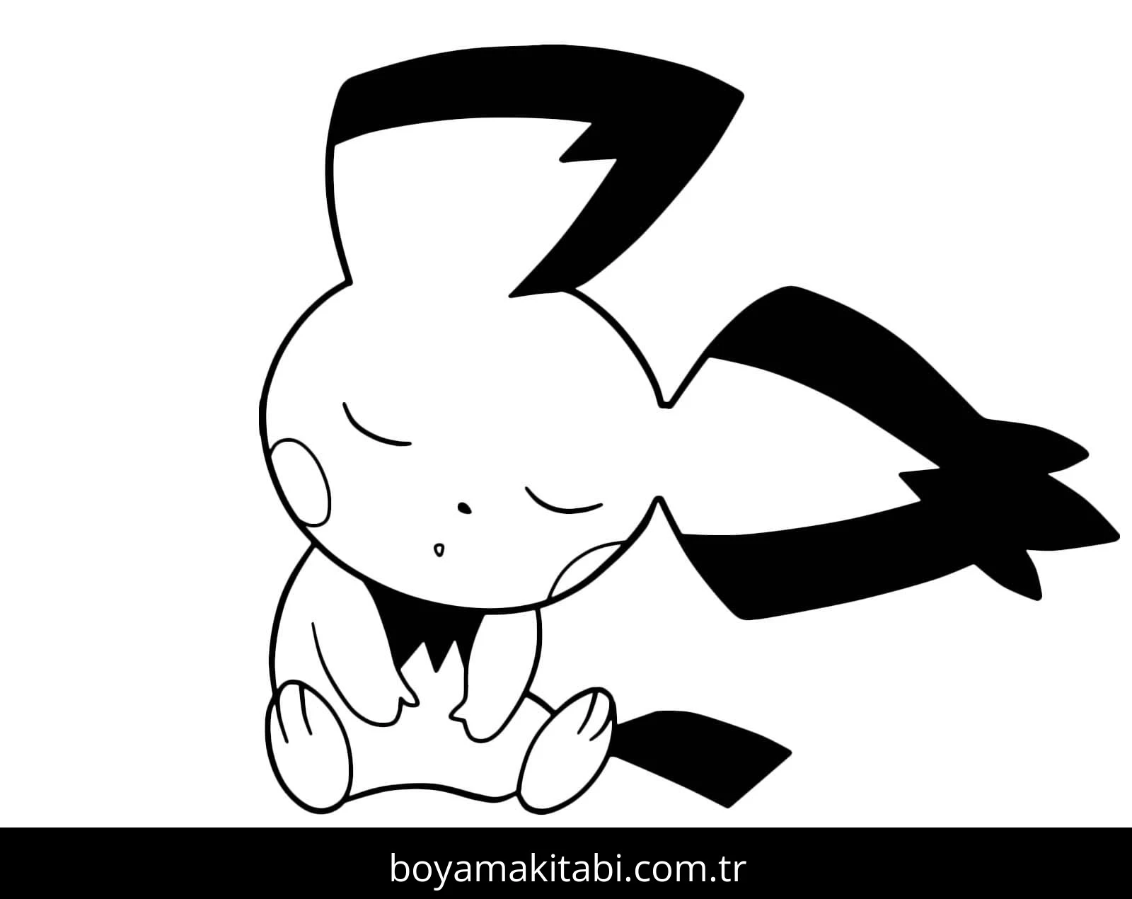 Pichu boyama sayfası #31 – dikkat ve odaklanma geliştirir, A4 baskıya uygun