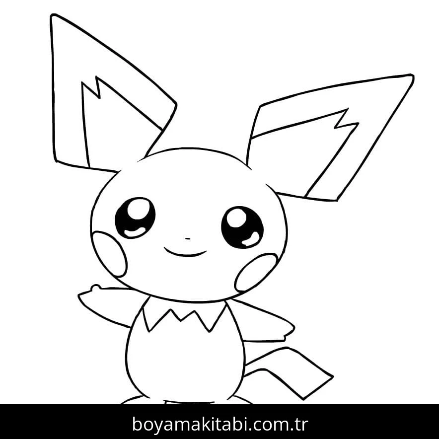 Pichu boyama sayfası #33 – hayal gücünü besler, tamamen ücretsiz
