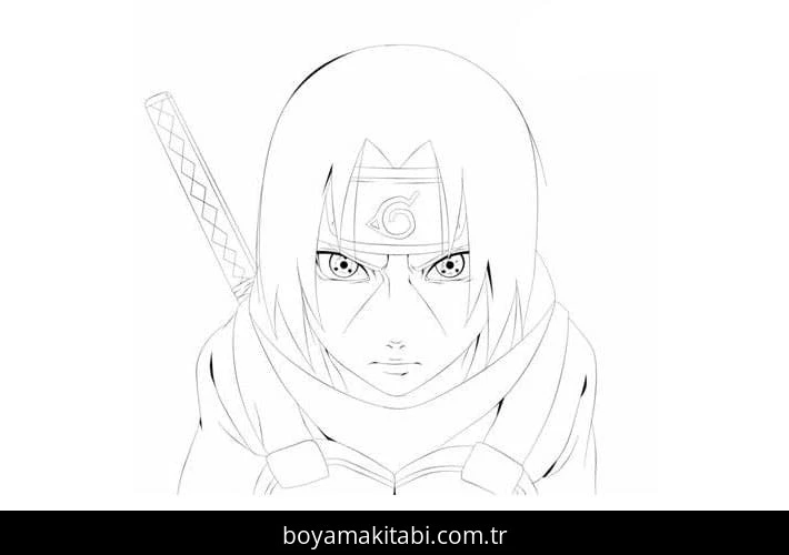 Itachi Uchiha boyama sayfası – keyifli zaman, renkli çizimler