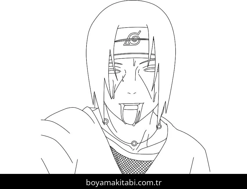Itachi Uchiha boyama sayfası – yaratıcılık, eğlenceli etkinlik