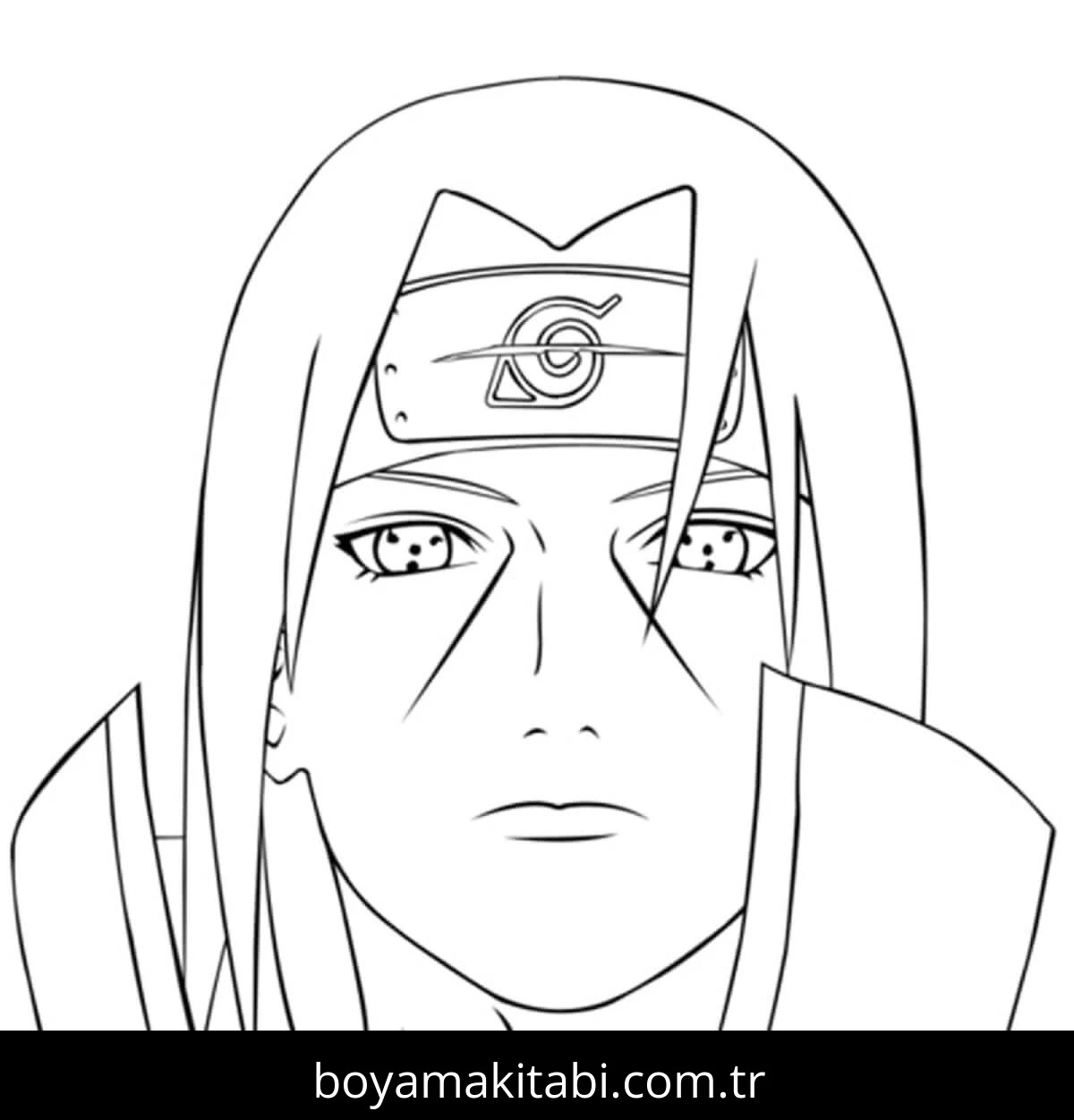 Itachi Uchiha boyama sayfası – boyama çalışması, yaratıcılığı geliştirir