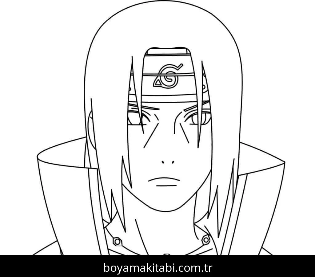 Itachi Uchiha boyama sayfası – eğlenceli etkinlik, el becerilerini geliştirir
