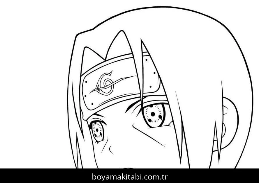 Itachi Uchiha boyama sayfası – sevimli karakter, sanatsal çalışma