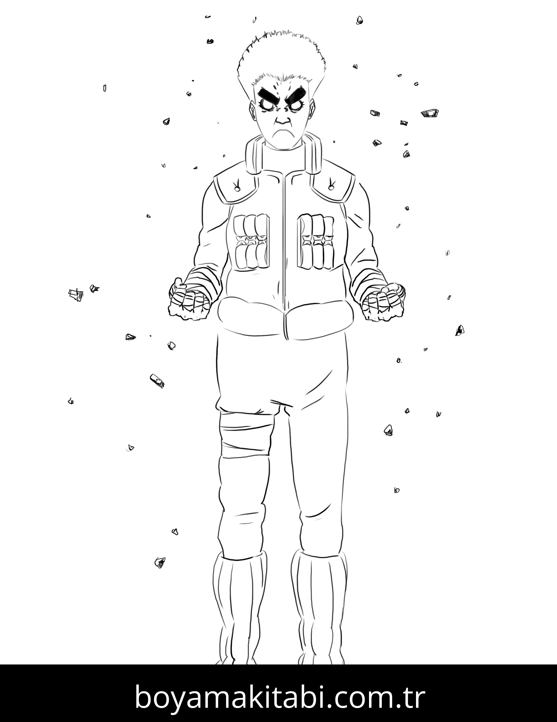 Rock Lee boyama sayfası – yaratıcılık, eğlenceli etkinlik